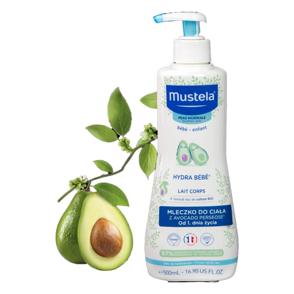 Mustela Bebe, Mleczko do ciała z avocado, od 1 dnia życia, 500 ml