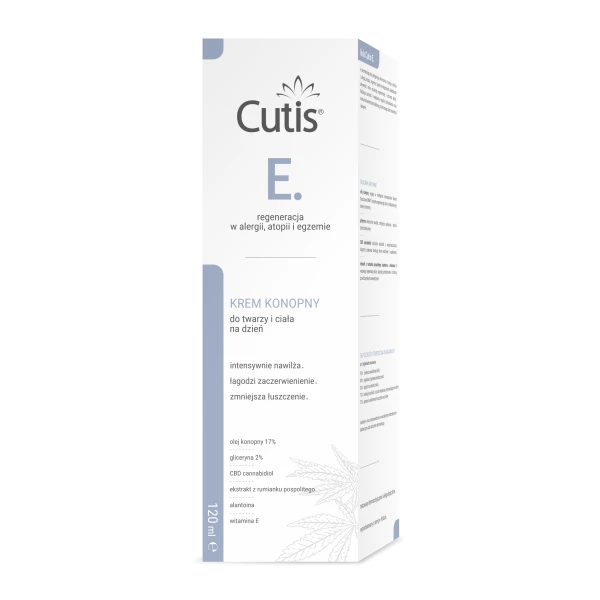 Cutis E-EGZEMA, Krem konopny 17% + CBD do skóry alergicznej i atopowej, 120 ml
