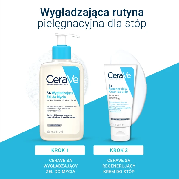 CeraVe SA, krem regenerujący do stóp z ceramidami, skóra sucha i bardzo sucha, 88 ml