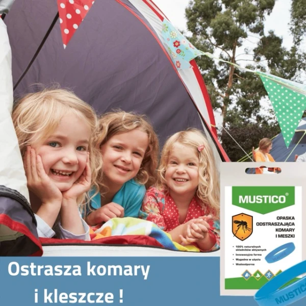 Mustico, opaska odstraszająca komary i meszki, 1 sztuka