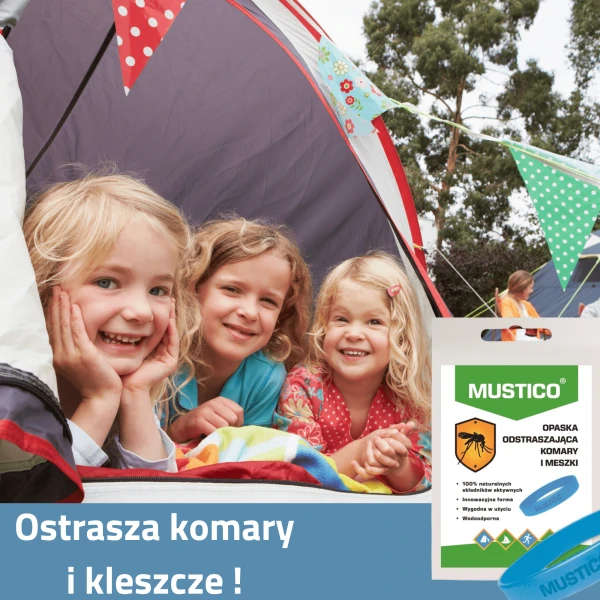 Mustico, opaska odstraszająca komary i meszki, 1 sztuka