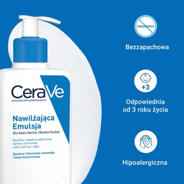 CeraVe, emulsja nawilżająca z ceramidami, skóra sucha i bardzo sucha, 236 ml