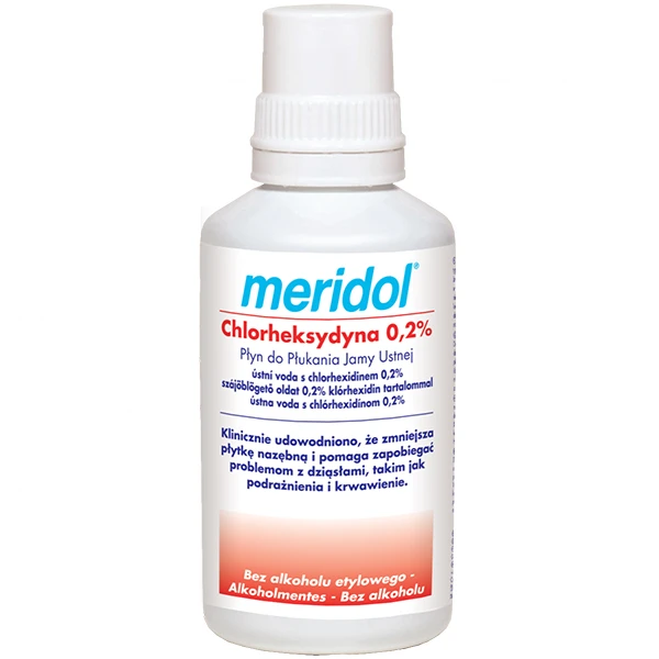 Meridol Chlorheksydyna 0,2%, płyn do płukania jamy ustnej, bez alkoholu, 300 ml