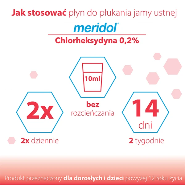 Meridol Chlorheksydyna 0,2%, płyn do płukania jamy ustnej, bez alkoholu, 300 ml