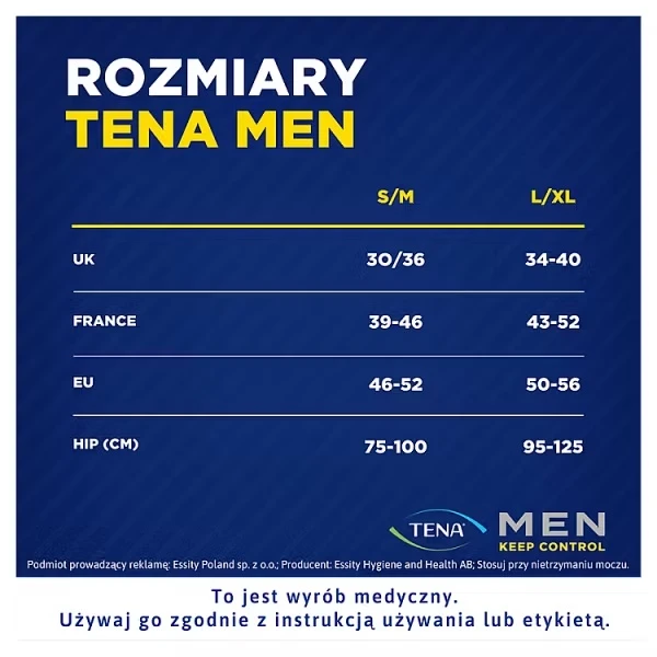 Tena Men Pants, majtki chłonne, rozmiar L/XL, 95-125 cm, Plus, 30 sztuk