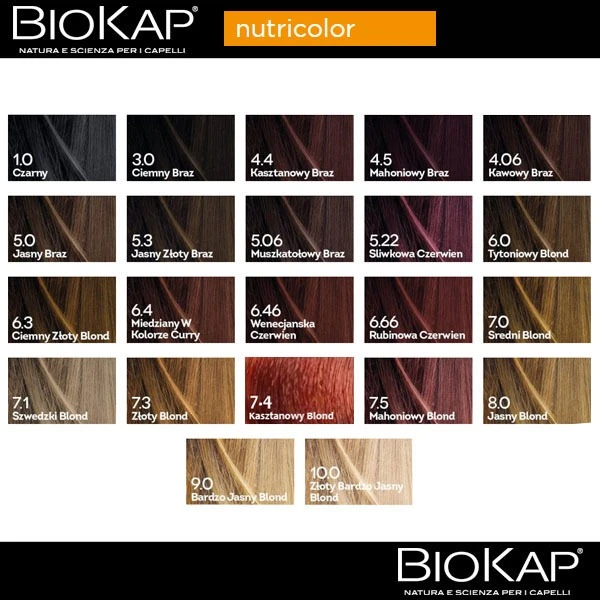 Biokap Nutricolor, farba koloryzująca do włosów, 6.0 tytoniowy blond, 140 ml