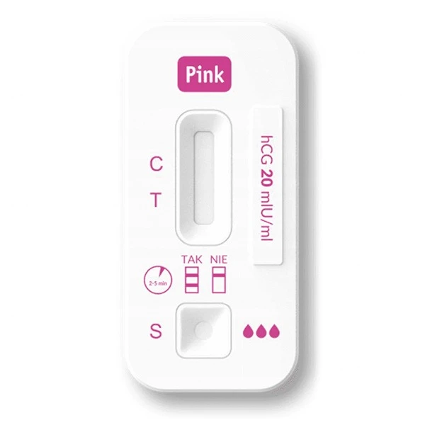 Domowe Laboratorium Pink, test ciążowy płytkowy, super czuły 10 mlU/ml, 1 sztuka