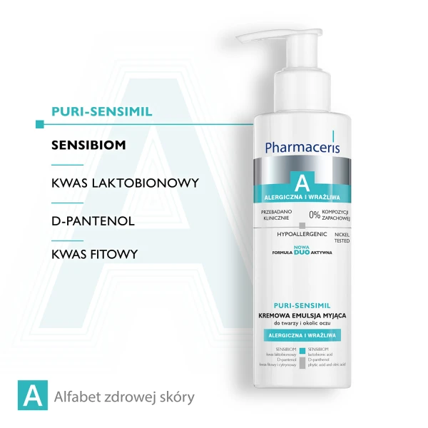  Pharmaceris A Kremowa emulsja myjąca do twarzy i okolic oczu, 190 ml