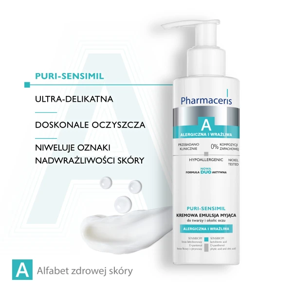  Pharmaceris A Kremowa emulsja myjąca do twarzy i okolic oczu, 190 ml