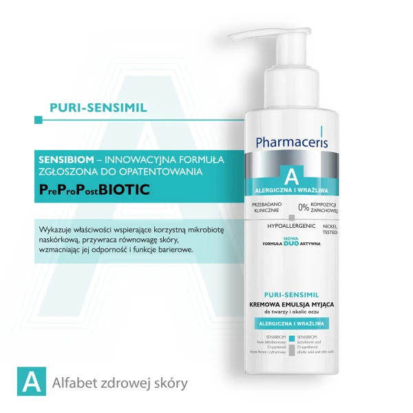  Pharmaceris A Kremowa emulsja myjąca do twarzy i okolic oczu, 190 ml