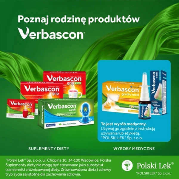 Verbascon Gardło Med, smak pomarańczowo-grejpfrutowy, 24 pastylki do ssania