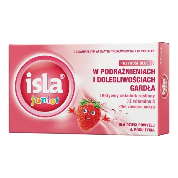 Isla Junior, smak truskawkowy, 20 pastylek