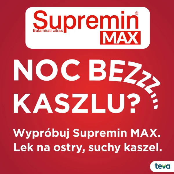 Supremin Max 1,5 mg/ ml, syrop od 3 lat o działaniu przeciwkaszlowym, 150 ml