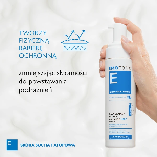 Emotopic, nawilżający balsam w piance med+ do ciała, 200 ml