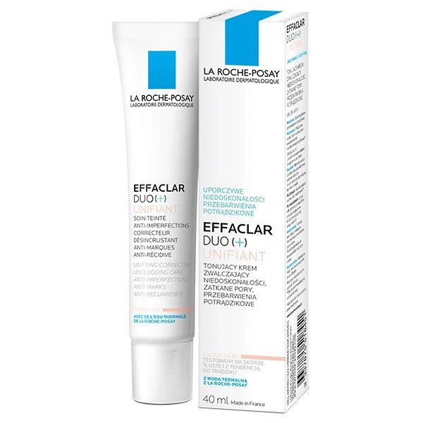 La Roche-Posay Effaclar Duo+ Unifiant, tonujący krem zwalczający niedoskonałości, odcień jasny, 40 ml