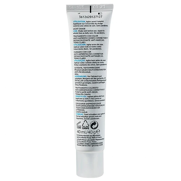 La Roche-Posay Effaclar Duo+ Unifiant, tonujący krem zwalczający niedoskonałości, odcień jasny, 40 ml