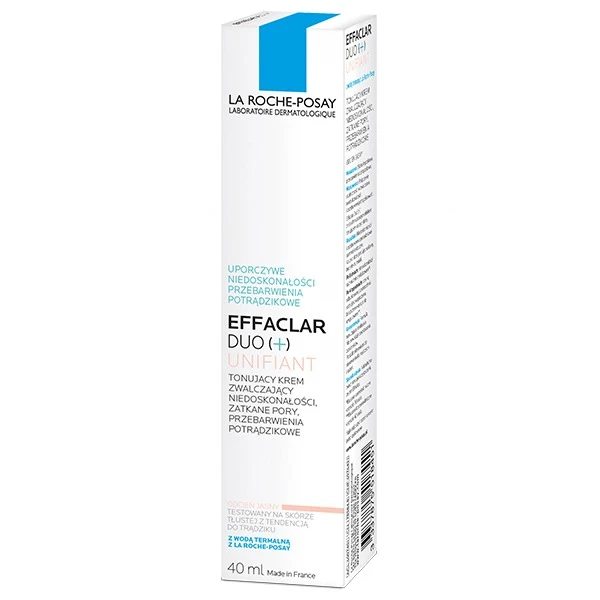 La Roche-Posay Effaclar Duo+ Unifiant, tonujący krem zwalczający niedoskonałości, odcień jasny, 40 ml