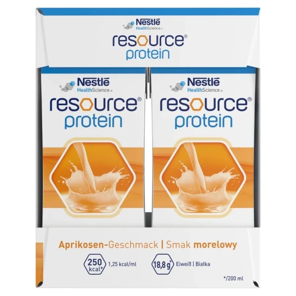 Resource Protein, preparat odżywczy, smak morelowy, 4 x 200 ml