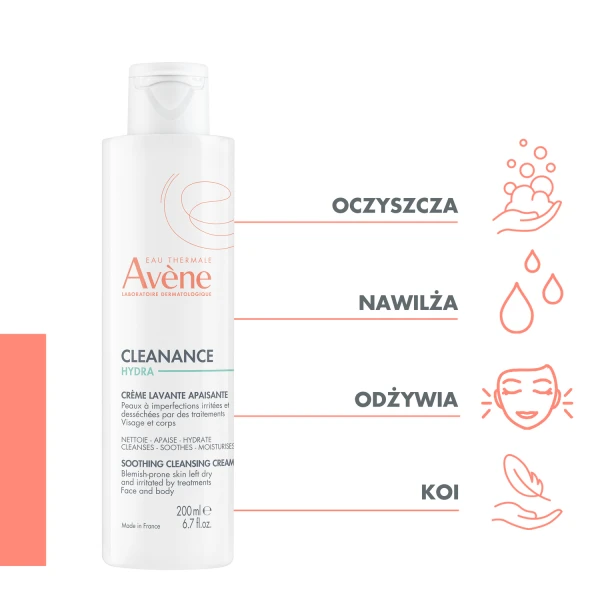 Avene Eau Thermale Cleanance Hydra, oczyszczający krem łagodzący, 200 ml