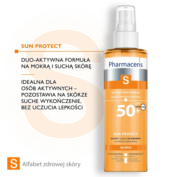 Pharmaceris S Sun Protect, suchy ochronny olejek do ciała, SPF 50+, 200 ml