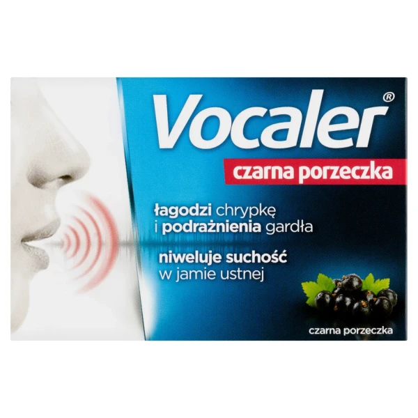 Vocaler, czarna porzeczka, 12 pastylek do ssania