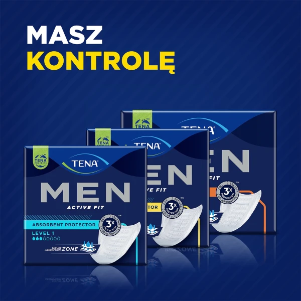 Tena Men Active Fit, wkładki anatomiczne dla mężczyzn, Level 3, 20 sztuk