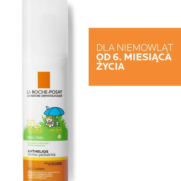 La Roche-Posay Anthelios Dermo-Pediatrics, mleczko ochronne do twarzy i ciała od 6 miesiąca, SPF 50+, 50 ml