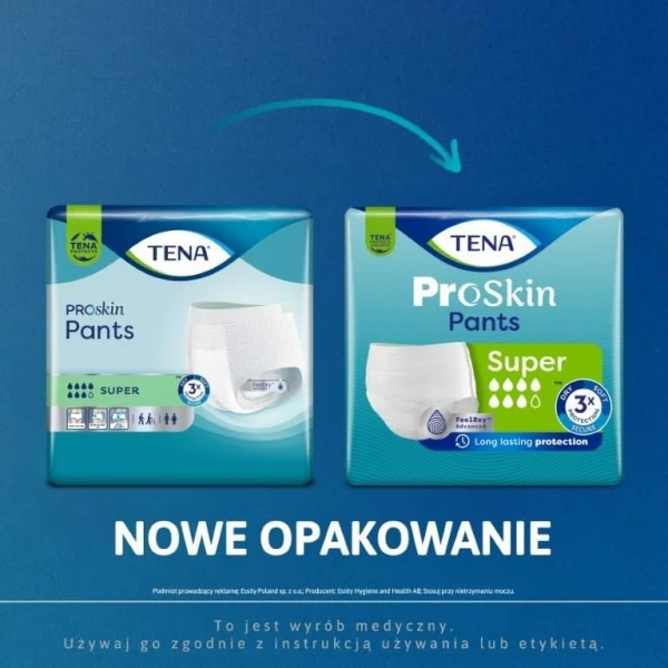 Tena Pants Proskin, majtki chłonne, rozmiar L, 100-135 cm, Super, 30 sztuk