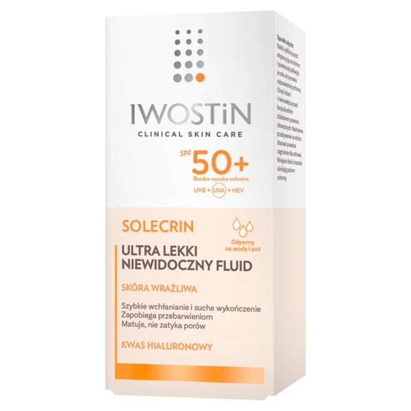 Iwostin Solecrin, ultra lekki niewidoczny fluid, SPF 50+, skóra wrażliwa, 40 ml