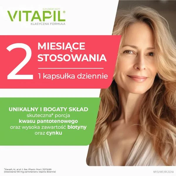 VITAPIL® klasyczna formuła – opakowanie na 2 miesiące przy wzmożonym wypadaniu włosów, 60 kapsułek