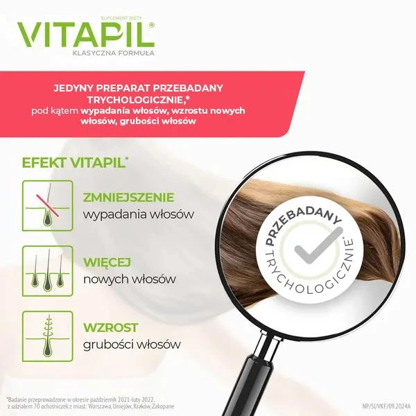 VITAPIL® klasyczna formuła – opakowanie na 2 miesiące przy wzmożonym wypadaniu włosów, 60 kapsułek
