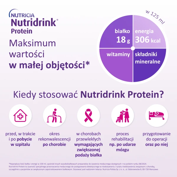 Nutridrink Protein, preparat odżywczy, smak mokka, 4 x 125 ml