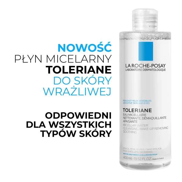 La Roche-Posay Toleriane, płyn micelarny, skóra wrażliwa twarzy i oczu, 400 ml