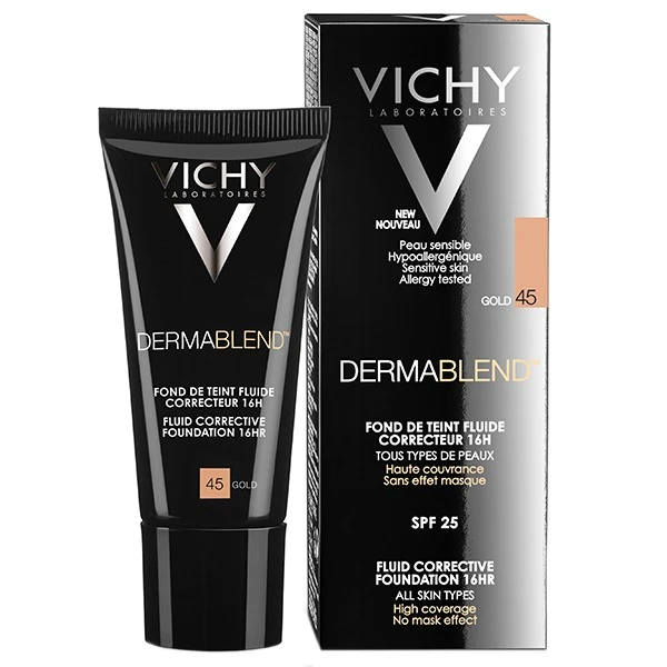 Vichy Dermablend, fluid korygujący, 45 Gold, 30 ml