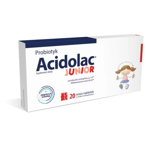 acidolac-junior-dla-dzieci-od-3 lat-smak-truskawkowy-20-misio-tabletek