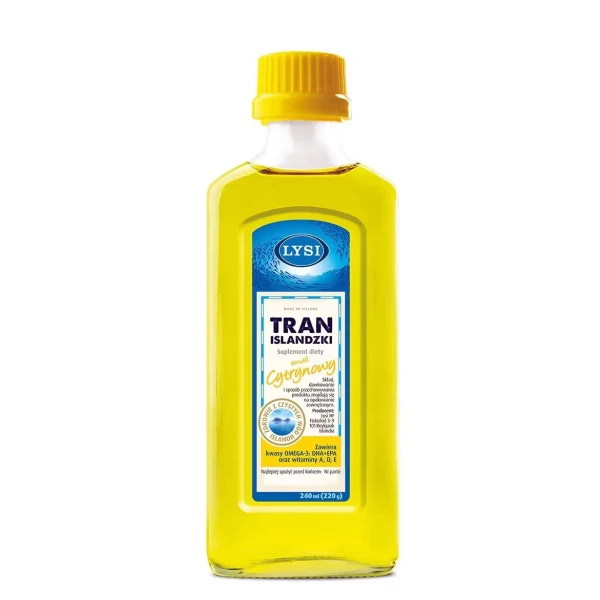 Lysi Tran islandzki, smak cytrynowy, 240 ml