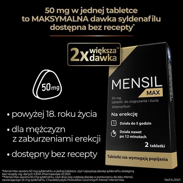 Mensil Max 50 mg, 2 tabletki do żucia