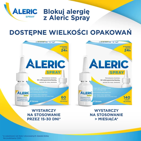 Aleric Spray 50 µg/dawkę, aerozol do nosa, zawiesina, 60 dawek
