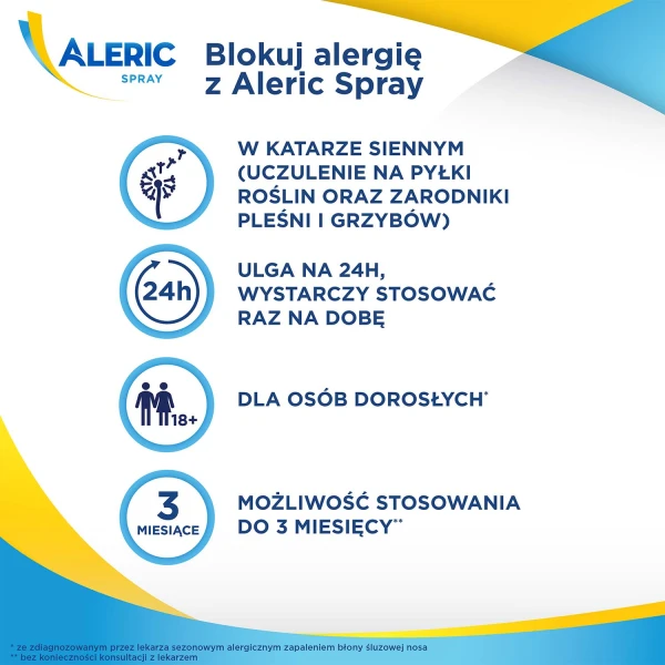 Aleric Spray 50 µg/dawkę, aerozol do nosa, zawiesina, 60 dawek