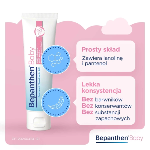 Bepanthen Baby, maść przeciw odparzeniom pieluszkowym dla niemowląt, 100 g