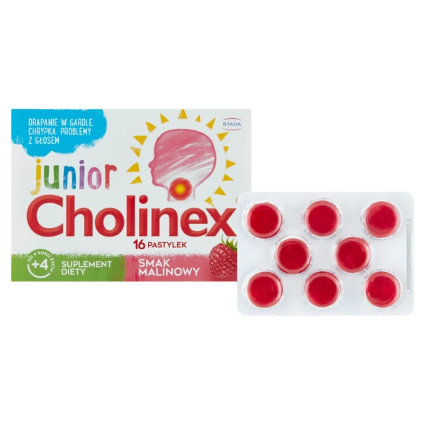 cholinex-junior-dla-dzieci-od-4-lat-smak-malinowy-16-pastylek-do-ssania