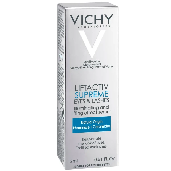 Vichy Liftactiv Supreme Serum 10 Oczy i Rzęsy, serum przeciwzmarszczkowe i wzmacniające rzęsy, 15 ml