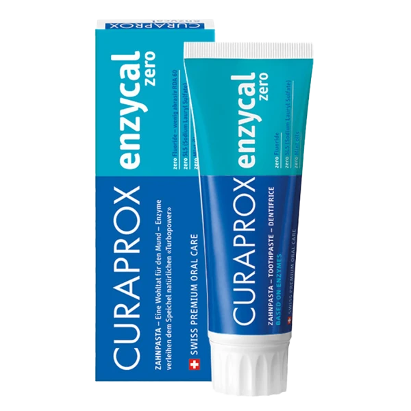 Curaprox Enzycal Zero, pasta do zębów z enzymami, bez fluoru, 75 ml