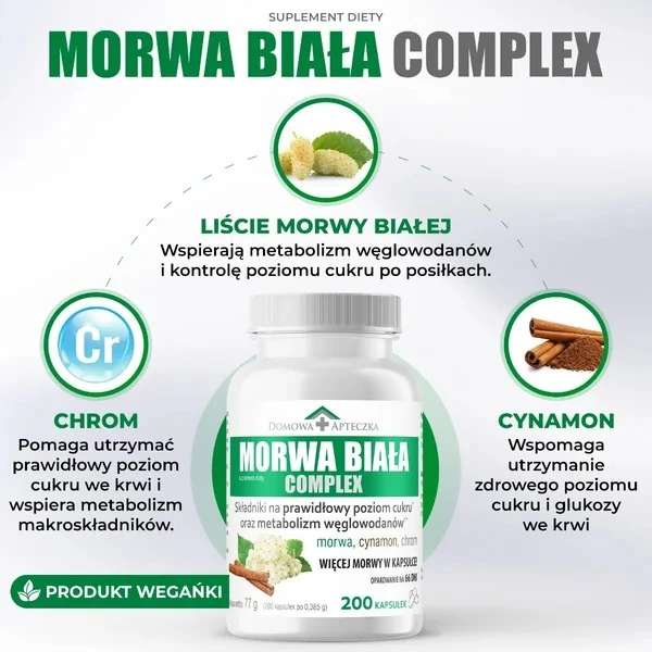 Morwa Biała Complex, 200 kapsułek