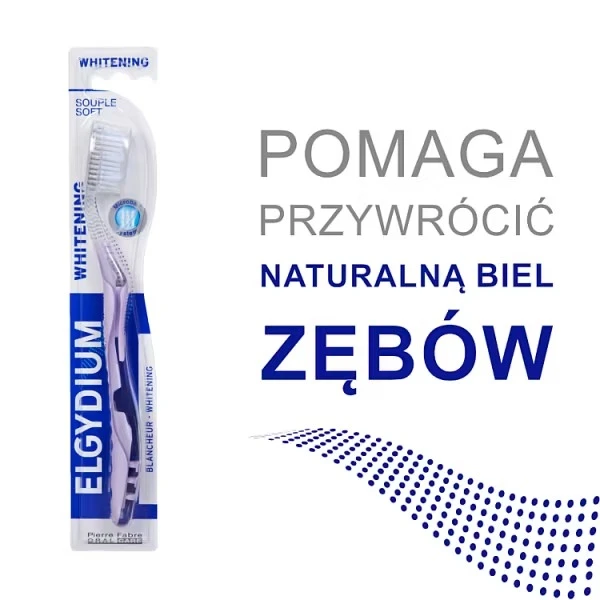 Elgydium Whitening Szczoteczka do zębów, wybielająca, soft, 1 sztuka