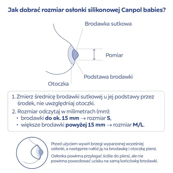 Canpol Babies EasyStart, silikonowe osłonki na piersi, rozmiar M/L, 2 sztuki