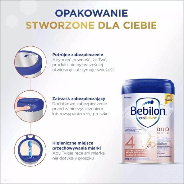 Bebilon Profutura Duo Biotik 4, odżywcza formuła na bazie mleka, po 2 roku, 800 g