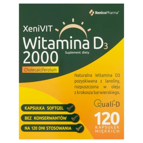 XeniVit Witamina D3 2000, 120 kapsułek miękkich
