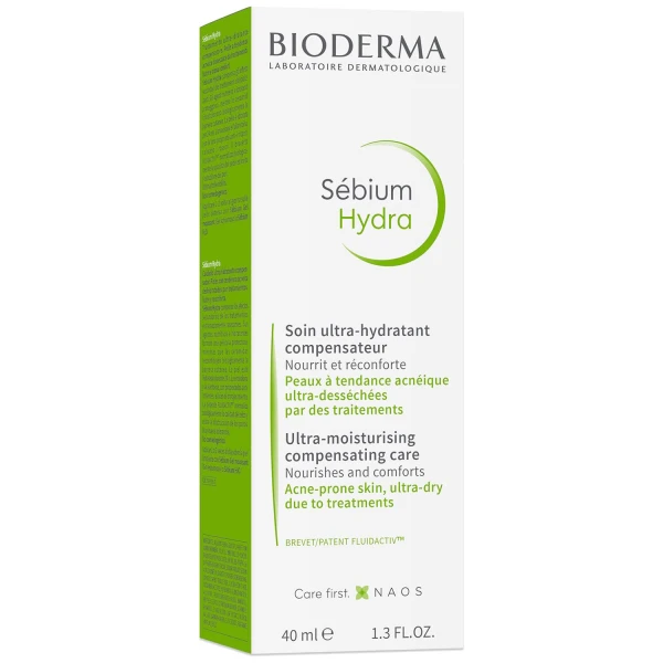 Bioderma Sebium Hydra, krem nawilżający do skóry tłustej i ze skłonnością do trądziku, 40 ml