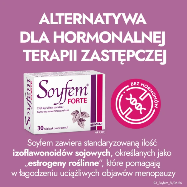 Soyfem Forte 230,8 mg,  na objawy menopauzy, 30 tabletek powlekanych